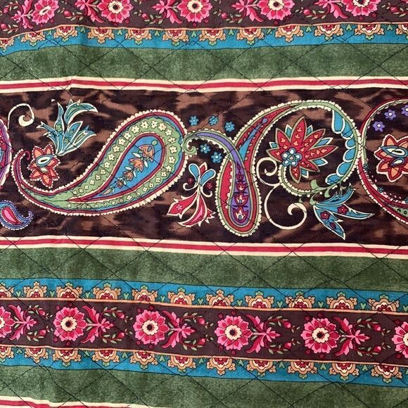 Quilted Bedside Organizer Pockets Hand Crafted Paisley - Picture 5 of 7